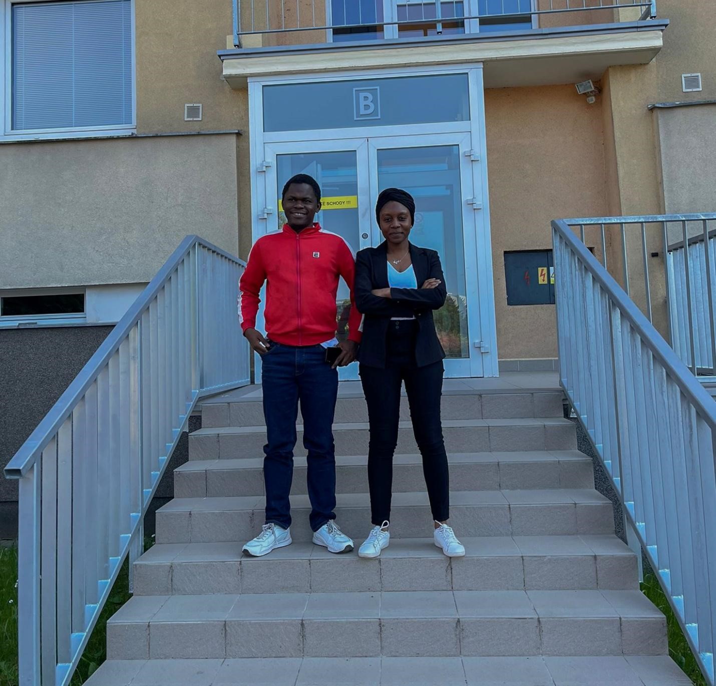 Mr. Mark Amuko and Ms. Kadzo Mwandary at the University of Hradec Králové students’ residence