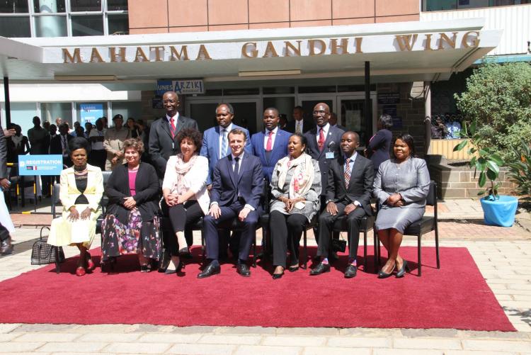 French President Macron, Cabinet Secretaries and UoN Management